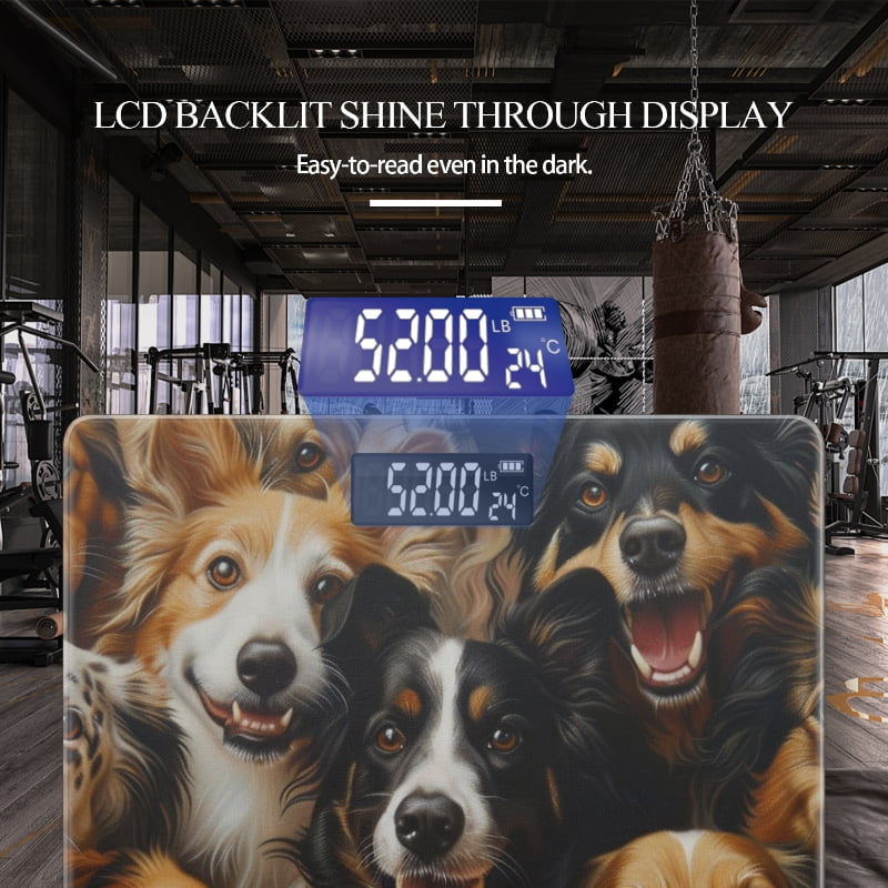 High Precision Body Weight Scale Smart Bathroom Scales with Large LCD Display(400lbs),Decorative for Bedroom-Array Of Dogs All Smiling And Opening Mouths
