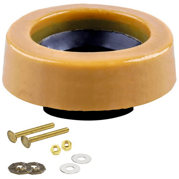 Toilet Wax Ring Kit for Floor Outlet Toilets New Install or Re-seat with Flange and Bolts
