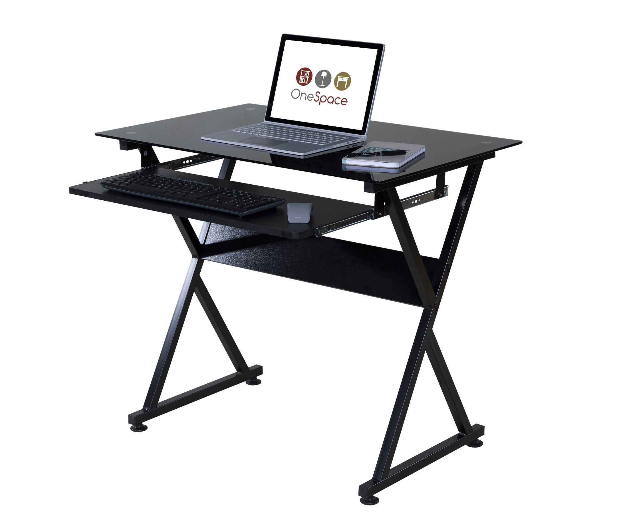 Onespace glass desk discount