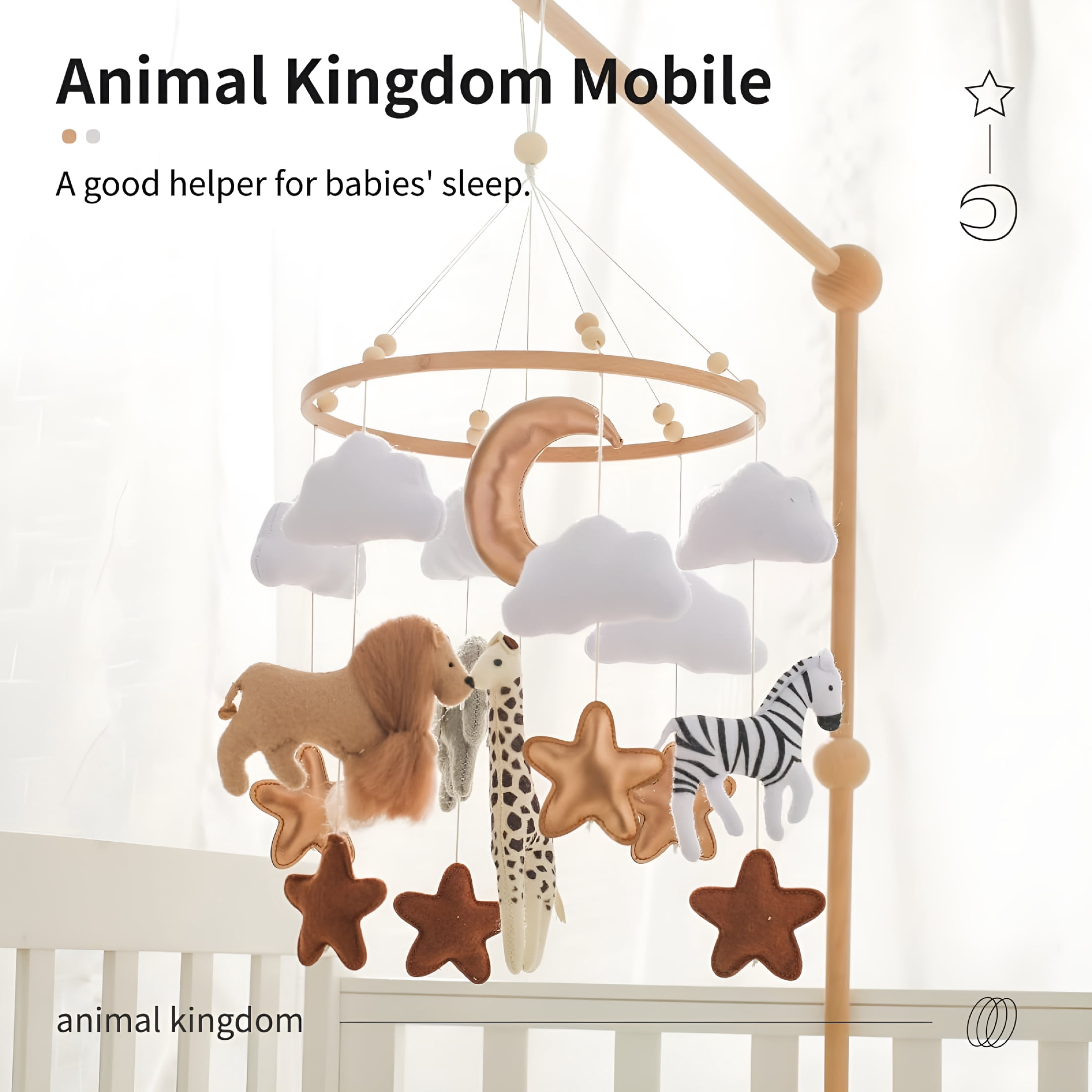 BESTSKY Baby Mobile for Crib,Baby Crib Mobile for Boys Girls,Baby Mobile for Bassinet,Boho Nursery Mobile,Nursery Decor Theme for Infant Bedroom Hanging,Gender Neutral Baby Gift