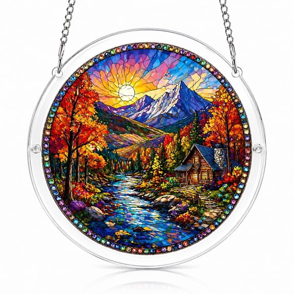 EDHITNR 83 Pieces Acrylic Puzzle Suncatcher Glowing Haven Sun Catchers DIY Stained Glass Horse Window Hanging, 2mm Clear Acrylic Home Garden Decor 1 Pack