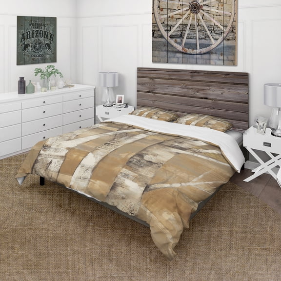Designart 'Natural Birch Forest I' Traditional Duvet Cover Set