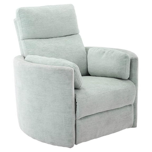Maklaine Polyester Power Swivel Glider Recliner in Windstream Green