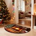 thumbnail image 4 of Decoraciones navideñas, adornos navideños, regalos navideños Alfombra navideña Puerta de entrada Felpudo semicircular Felpudo antideslizante absorbente para el hogar Felpudo a prueba de suciedad Felpu, 4 of 5