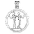 thumbnail image 1 of 14K White Gold Zodiac - Gemini Pendant - 33 mm, 1 of 3