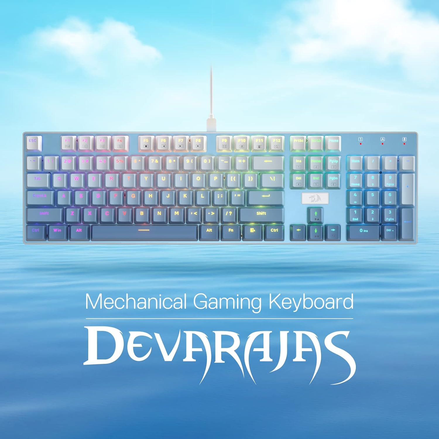 Redragon K556 SE RGB LED Backlit Wired Mechanical Gaming Keyboard, Aluminum Base, 104 Keys, Hot-Swap Linear Quiet Red Switch