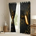 thumbnail image 4 of Feelyou Neon Gold Gamepad Black Out Curtains, Chic Honeycomb Abstract Curtains Pack of 2 (42x63 Each), Teens Kids Boys Girls Bedroom Curtains, Blackout Curtains Bedroom Decor, 4 of 7