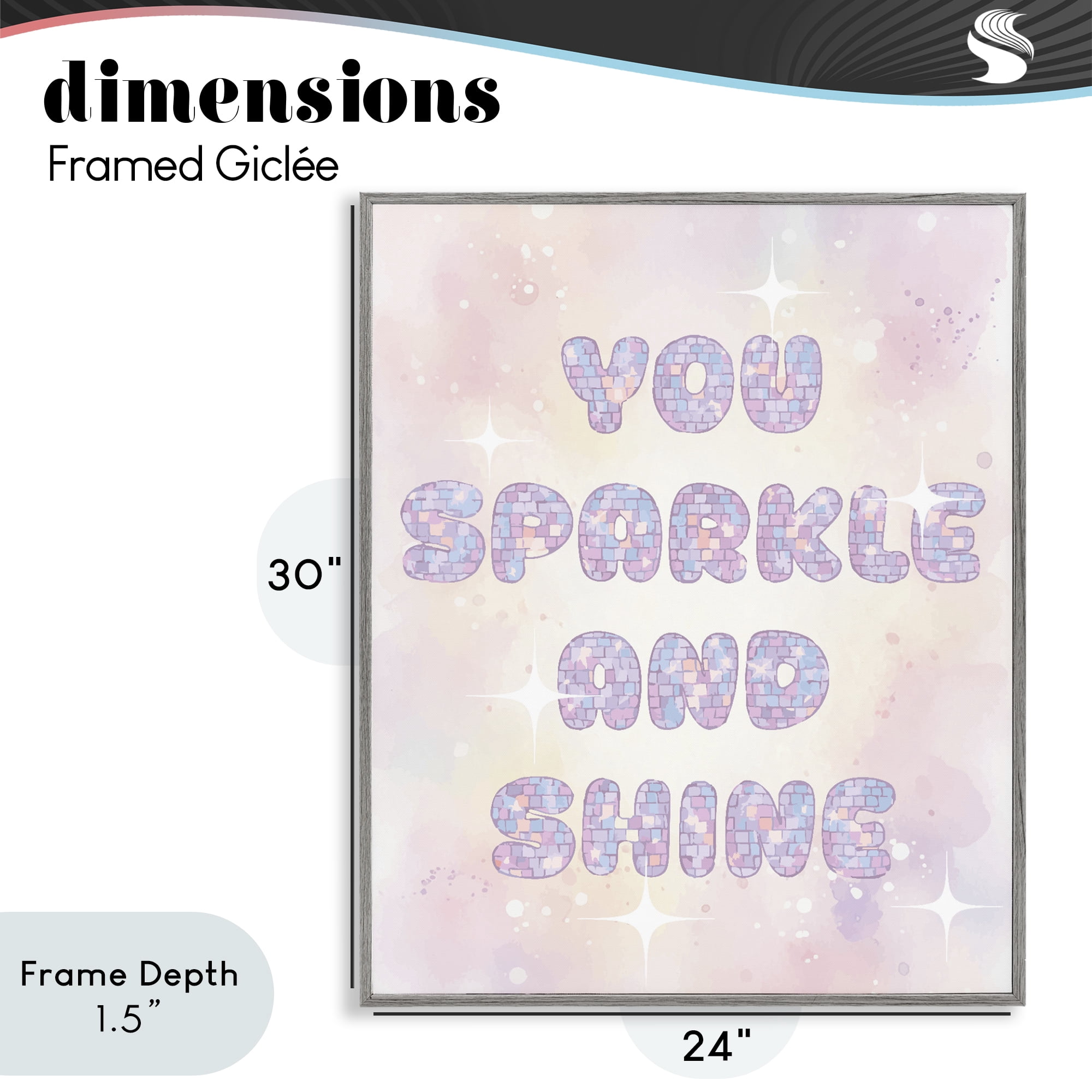 Stupell Industries You Sparkle And Shine Pastels Gray Framed Giclee Art, design by Lil' Rue
