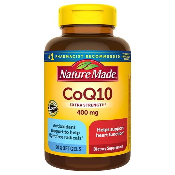 Nature Made CoQ10 400mg, Dietary Supplement for Heart Health Support, 90 Softgels, 90 Day Supply