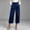 Dark Blue, variant on ClodeEU Women's High Waisted Denim Wide Leg Capri Pants,Casual Trendy Baggy Jeans Black,Women's Plus L