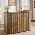 thumbnail image 3 of Finmind Bar Unit, 63-Inch Wine Bar Cabinet Bar Table for Pub, Rustic Brown, 3 of 7