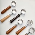thumbnail image 2 of Poignée de machine à Café 51mm Poignée en Bois Massif Accessoires Entonnoir à Café Acier Inoxydable 304 Poignée Sans Fond, 2 of 5