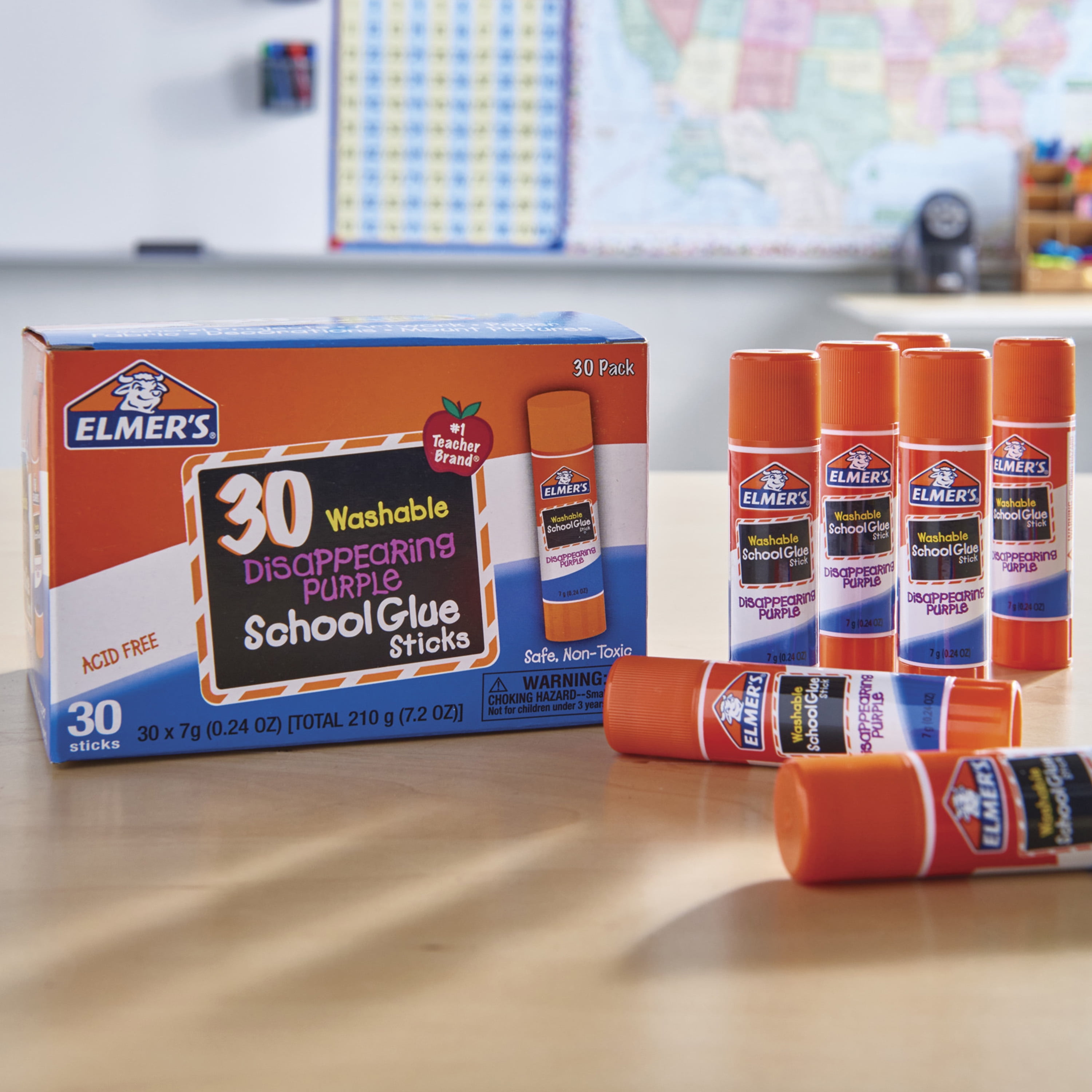 Elmer's 3pk Washable School Glue Sticks - Disappearing Purple : Target