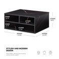 thumbnail image 7 of FITUEYES Large Printer Stands with 3 Storage Compartments, Desktop Paper Organizer Shelf for Home Office, 2-Tier Printer Riser, Stone Black, 18.5" L x 15.7" W x 8.9" H, 7 of 7