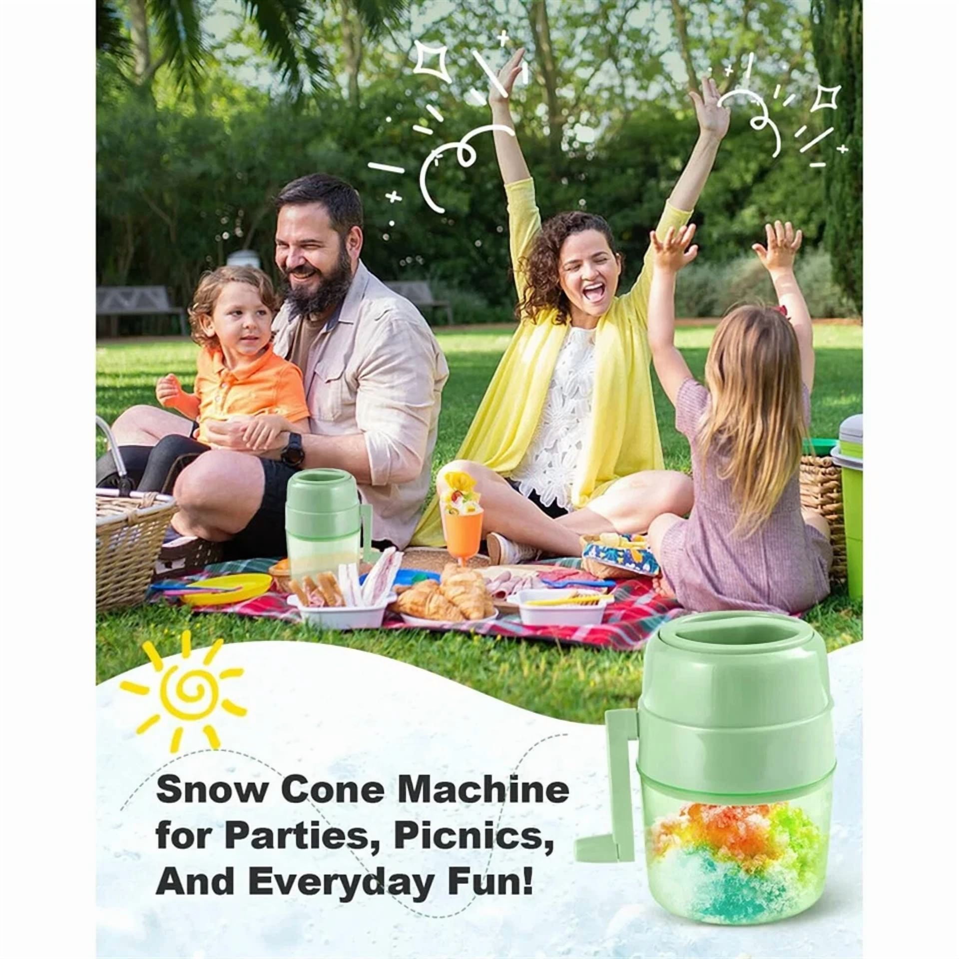 PRIME - Snow Cone Machine Shaved Ice Machine Manual Ice Shaver Machine W/Double Blade