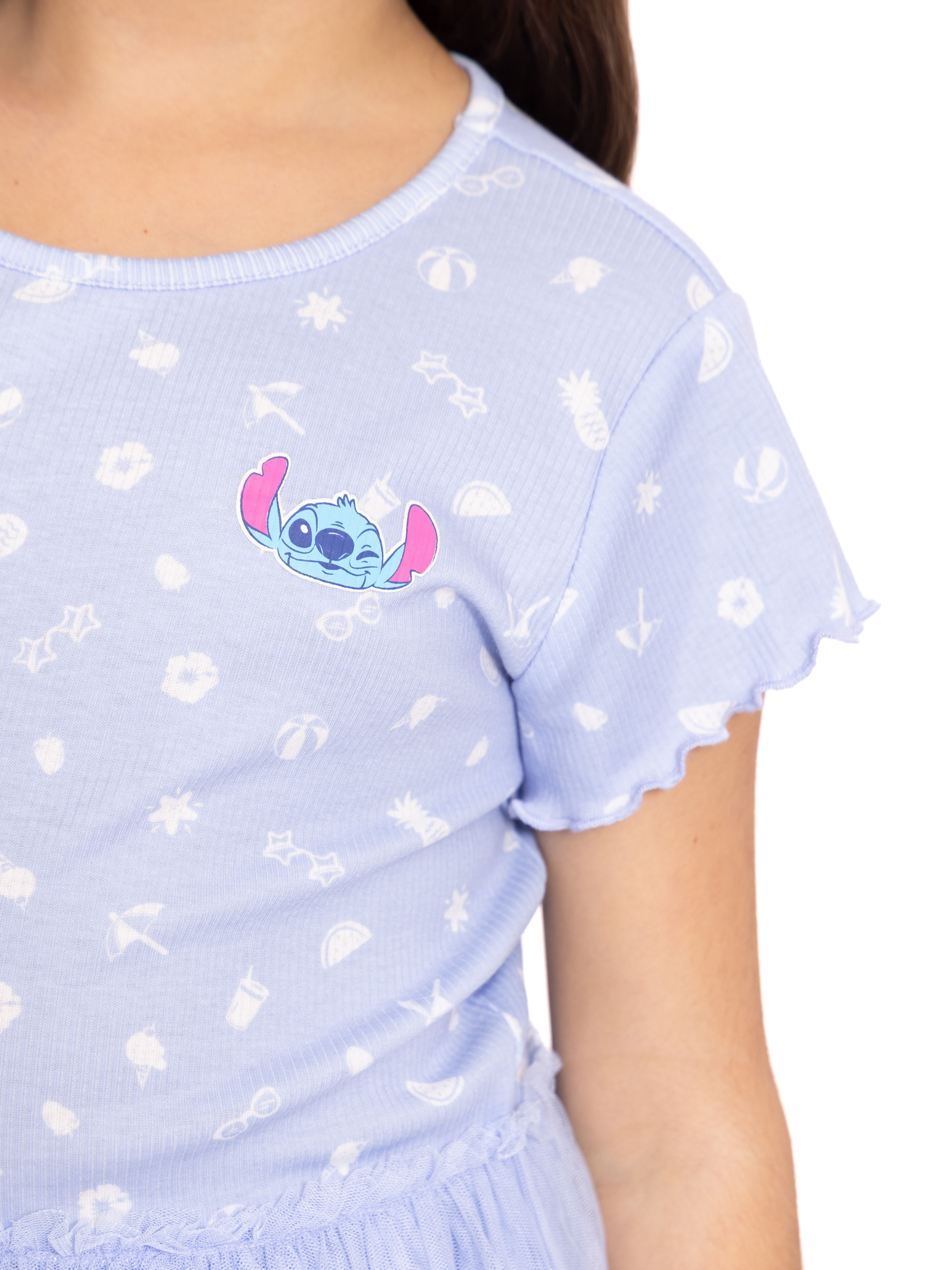 Stitch Girls' Graphic Tutu Dress with Short Sleeves, Sizes 4-12