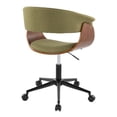 thumbnail image 5 of Vintage Mod Office Chair, Home Office Chair with Wheels, Wooden Desk Chair, Computer Chair, Home Office Desk Chair Comfy, Mid Century Modern Desk Chair (Green), 5 of 6