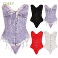 thumbnail image 2 of Lace-Up Corset, Women Gothic Satin Brocade Stays Corsetpangjing, 2 of 4