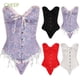 thumbnail image 2 of Lace-Up Corset, Women Gothic Satin Brocade Stays Corsetpangjing, 2 of 4