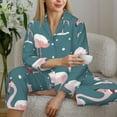 thumbnail image 6 of Uemuo Flamingo Pattern Womens Pajama Sets,PJ Set for Women,Pajamas for Women Logo,Long Sleeve Pajama Set for Women,Soft Long Sleeve Top With Pants-XX-Large, 6 of 9