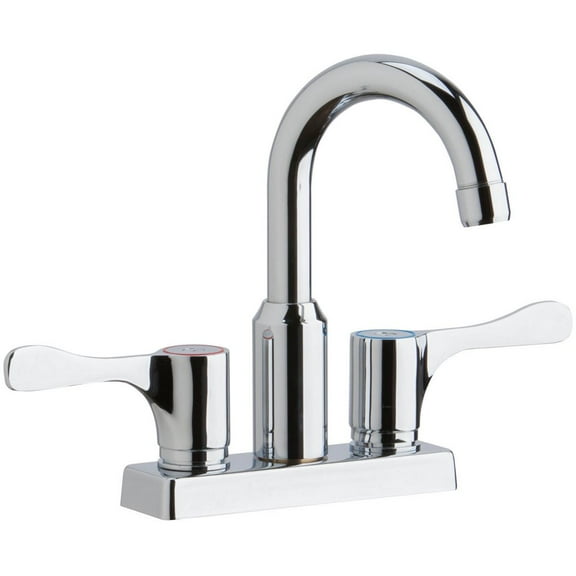 Elkay LKD24898BHC Elkay 4" Centerset Exposed Deck Mount Faucet with Arc Spout and 4" Lever Handles