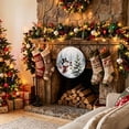 thumbnail image 2 of Welcome Sign Front Door Decorations, Christmas Snowman Round Wall Art Outdoor Metal Wreaths, Winter Xmas Pine Trees Snowy Scenery Seasonal Hanging Sign for Home Porch Decor Warming Gift 8 In, 2 of 8