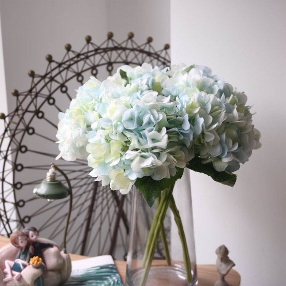 SHIMELE Artificial Flower Bouquets - Realistic Silk Flowers for Home Decoration, Wedding Centerpieces, Party Decor - 40cm Hydrangea Fake Flowers