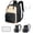 Apricot Black, variant on Diaper Bag Backpack - Extra Large Diaper Bag for 2 Kids Twin, Travel Baby Bags for Mom Dad 25-37L Expandable with Changing Pad Earphone Hole, Apricot Black