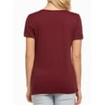thumbnail image 2 of Women Fashion Deep V-Neck Short Sleeve Tops Solid Casual Loose Basic T Shirt, 2 of 5