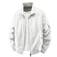 thumbnail image 6 of Evdexr Men's Sun Protection Rain Jacket Lightweight Coats Upf 50+ Waterproof Fishing Jacket Solid Long Sleeve Thin Zip Up Loose Fit Windbreaker with Pockets White XL, 6 of 9