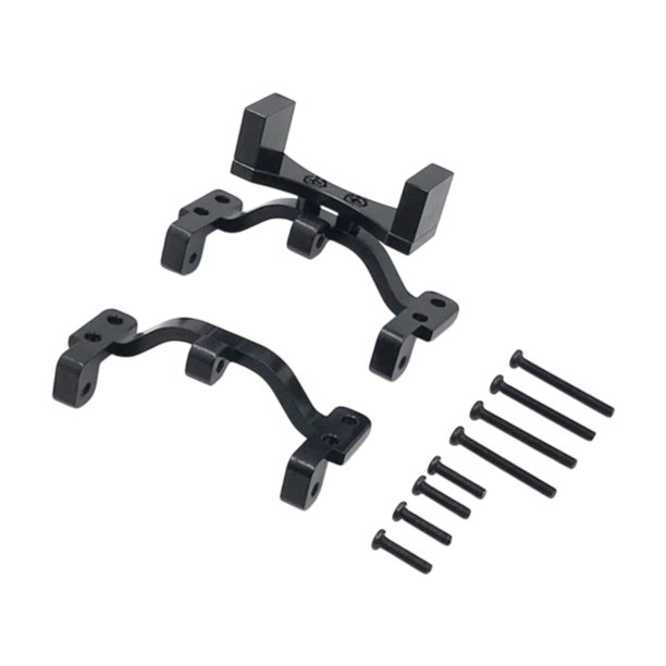 Juego de soportes de montaje de servo de varilla de tracción para coche RC 1:16, ligeros y de fácil instalación. Negro