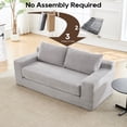 thumbnail image 7 of Convertible 2-in-1 Futon Sofa Bed, 71" Loveseat Sofa Pull Out Couch with 8-inch Thick Memory Foam and 1400LBS Capacity, Upholstery Corduroy Floor Couch for Living Room, Grey, 7 of 7