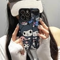 thumbnail image 2 of Hello Kitty Kuromi Wrist Strap Holder Case for iPhone 15 14 11 Pro Max 13 12 XR XS X 8 7 Plus SE 2020 Vertical Stripe Back Cover, 2 of 6