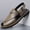 Khaki, variant on Vintage Cowhide Split Toe Two-Strap Back Strap Sandals Low Block Heel Outdoor Beach Leather Footwear