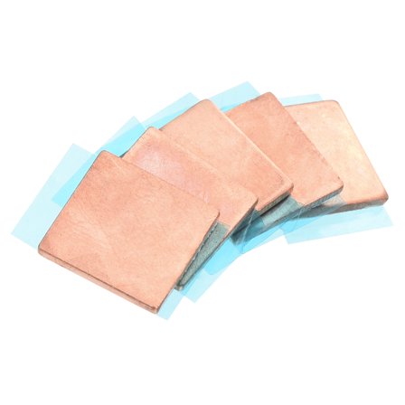 Heatsink Copper Sheet Shim 1.5mm Thickness Pad with Thermal Conductive Adhesive Tape for Computer CPU 5 Set