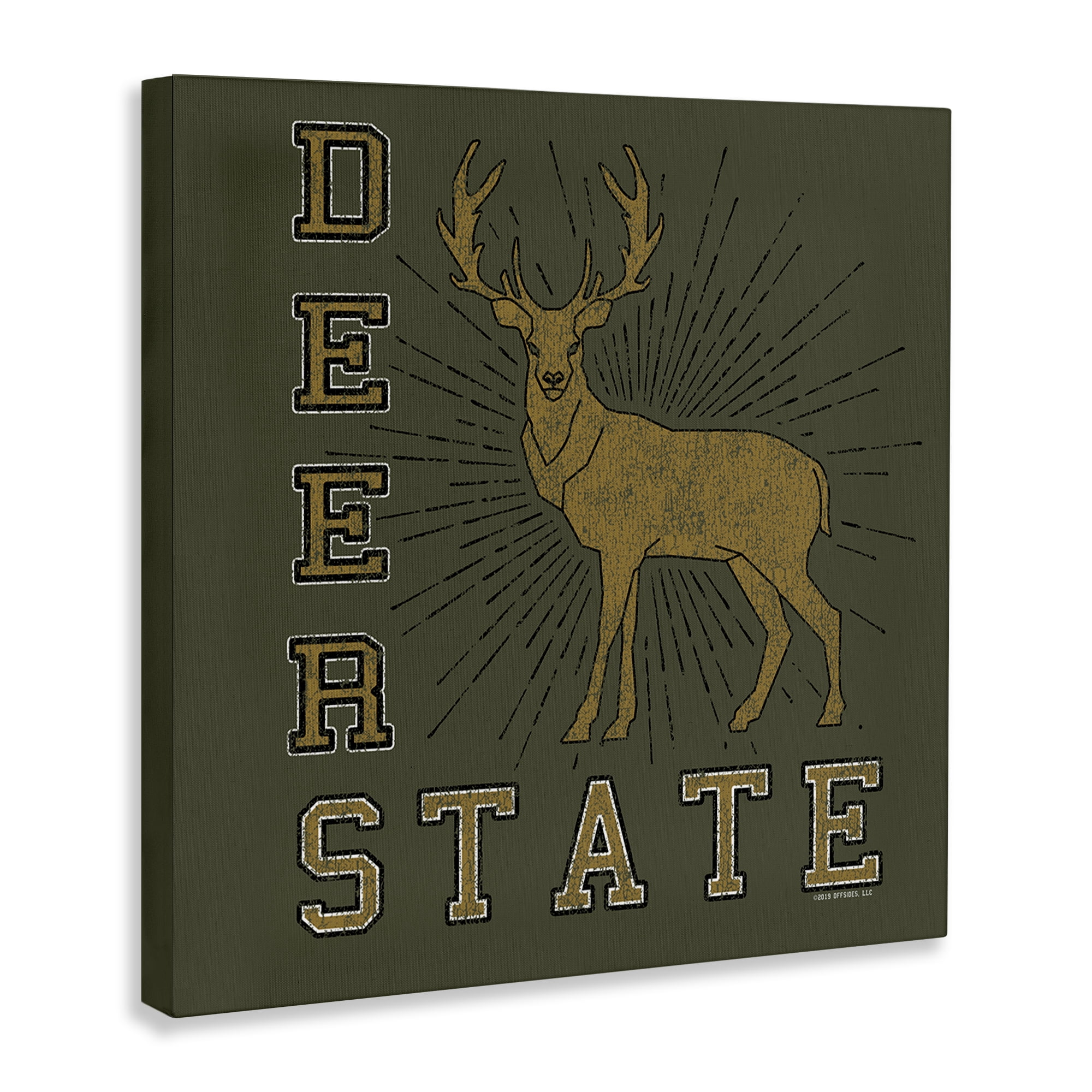 Stupell Industries Vintage Deer State Novelty & Humor Painting Wrapped Canvas Art Print Wall Art, 24 x 24