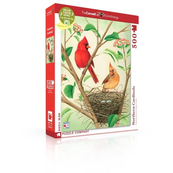 New York Puzzle Company Northern Cardinals 500 Piece Jigsaw Puzzle
