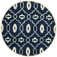 thumbnail image 3 of SAFAVIEH Chatham Ethan Geometric Wool Area Rug, Dark Blue/Ivory, 5' x 5' Round, 3 of 11