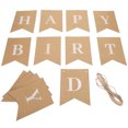 thumbnail image 2 of Banner de tarjeta de papel Kraft, tiras hechas a mano, forma de letra, cuerda para bricolaje, decoraciones para fiestas en tándem, 2 of 5