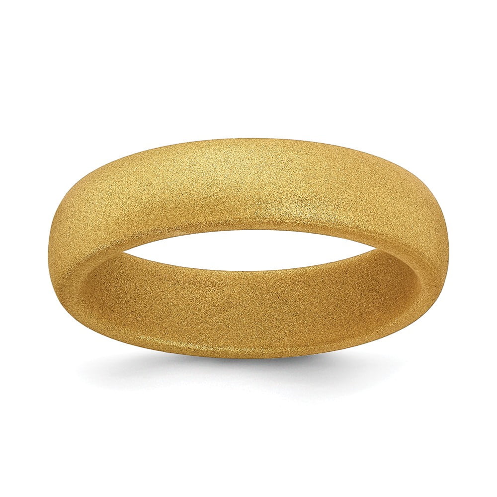 Solid Silicone Gold Men's Metallic 5.7mm Plain Classic Wedding Band
