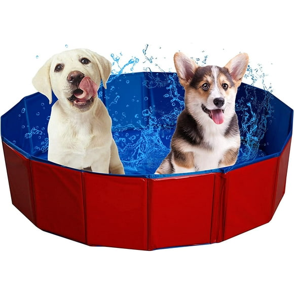 VEEKI Foldable Pet Swimming Pool Red Portable Pet Pools Foldable Dog Pool Collapsible Swimming Pool for Dogs