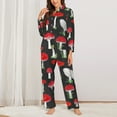 thumbnail image 3 of Bingfone Womens Pajama Sets Red Mushrooms Print,Long Sleeve Loungewear Pajamas Set-X-Large, 3 of 9