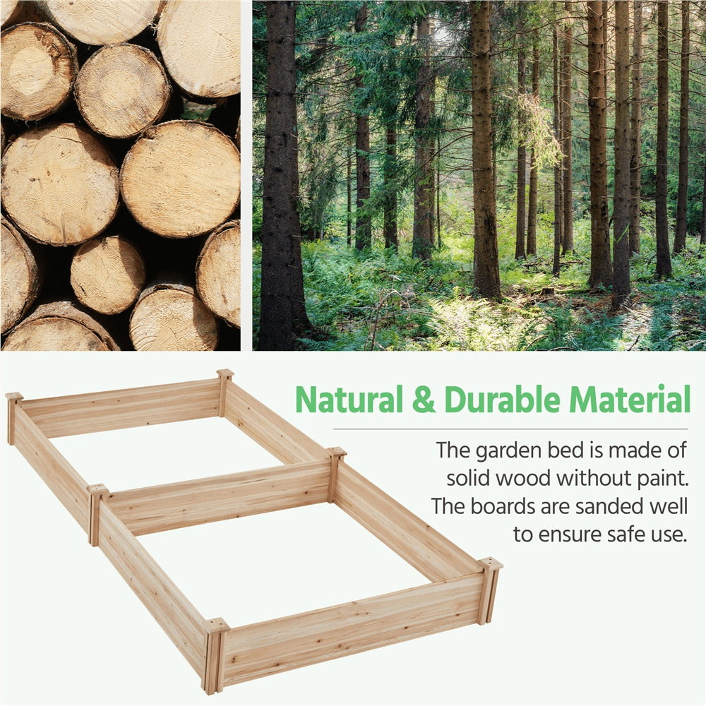 Renwick Stackable Wooden Garden Bed for Vegetable Flower Planting, Wood