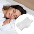 thumbnail image 2 of Almohada de Espuma Viscoelástica Unique Bargains para Aliviar Dolor de Cuello y Hombros Blanco Satinado, 2 of 7