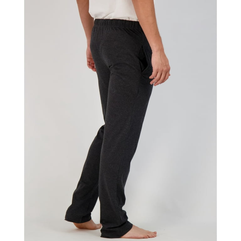 Real Essentials 3 Pack: Men's Pajama Pants - Knit Cotton Flannel Plaid  Lounge Bottoms- Button Fly (Available In Big & Tall)