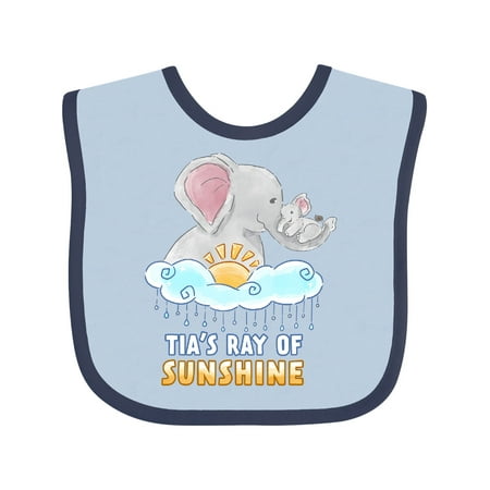 

Inktastic Tia s Ray Of SunshineCute Elephants Rainclouds and Sun Gift Baby Boy or Baby Girl Bib