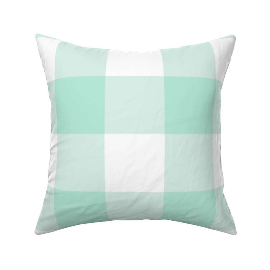 Lattice Plaid Shabby Chic Aqua Throw Pillow Cover W Optional Insert By Roostery Walmart Com Walmart Com