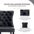 thumbnail image 4 of LegaHome Dining Room Chairs Set of 4, Modern Upholstered Velvet and PU Leather Dining Chair with Nailhead Trim and Solid Wood Legs, Tufted Button Padded Chairs Set for Kitchen Dining Room, Gray&Black, 4 of 9