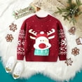 thumbnail image 2 of Staki Sweatshirt for Boy Toddler Boy Winter Sweater Pullover Sweatshirts Tops (Red,2-3 Years), 2 of 9