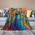 thumbnail image 2 of Orinice Peacock Blanket for Adults Boys Girls, Flannel Peacock Blankets Gifts, Peacock Field Throw Blanket for Sofa Couch Bed Living Room Soft Warm Cozy Peacock Decor  50x60in, 2 of 6